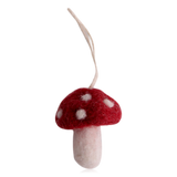 Gry & Sif Set Of 5 Mini Red Felt Mushrooms