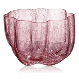 Kosta Boda Crackle Votive Pink