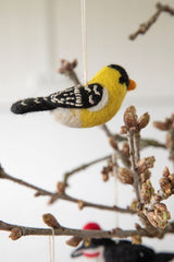 Gry & Sif Hanging Felt Bird Goldfinch