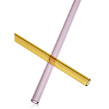 Kosta Boda Sipsavor Glass Straws 2 Pack Yellow & Pink