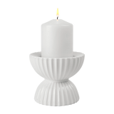 Lyngby Porcelain Tura Block Candle Holder 11.5cm White