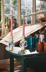 Bjørn Wiinblad Ceramic Candle Holder Lady With Hat Yellow & Blue