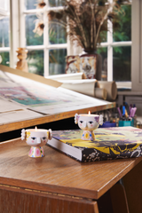 Bjørn Wiinblad Ceramic Tealight Holder Set of 2 Yellow & Lavender