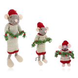 Gry & Sif Grey Mouse With Garland Small