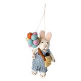 Gry & Sif Felt Mobile Boy Bunny With Balloons