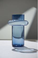 Lyngby Glas Vase Tube 20cm Dark Blue