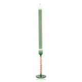 Villa Collection Styles Glass Candlestick Green & Rose