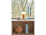 Villa Collection Styles Glass Candlestick Blue & Amber Tall