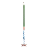 Villa Collection Styles Glass Candlestick Blue & Rose