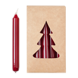 Broste Pack of 20 Glossy Christmas Tree Candles Dark Red