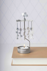 Pluto Rotary Candle Holder Snowflake Silver