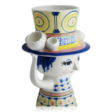 Bjørn Wiinblad Ceramic Vase Lady With Hat Blue