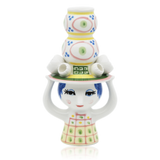 Bjørn Wiinblad Ceramic Candle Holder Lady With Hat Yellow & Blue