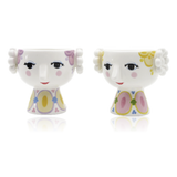 Bjørn Wiinblad Ceramic Tealight Holder Set of 2 Yellow & Lavender