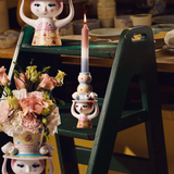 Bjørn Wiinblad Ceramic Vase Lady With Hat 20.5cm Pink & Yellow