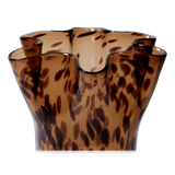 Broste Liva Mouthblown Glass Vase Brown Tortoiseshell Large
