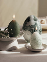 Broste Egon Figure Candle Sage Green & White Set of 4