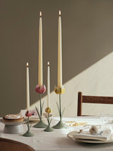 Broste Tulip Candle Holder Pink & Sage Small