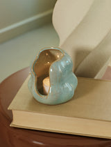 Broste Hekla Ceramic Hurricane Lamp Sage Green