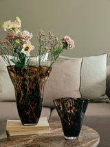 Broste Liva Mouthblown Glass Vase Brown Tortoiseshell Large