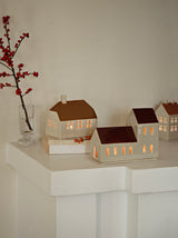 Broste Ceramic Bo Tealight House Golden Brown