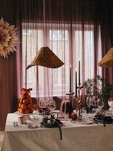 Broste Linea Advent Candle White & Burgundy