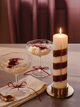 Broste Linea Advent Candle White & Burgundy