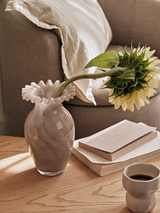 Broste Jasmin Mouthblown Glass Vase Warm Grey