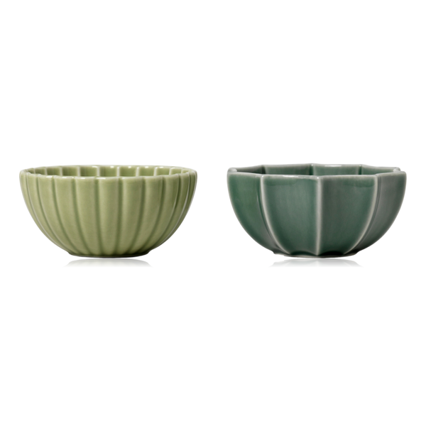 Dottir Samsurium Ceramic Mini Bowls Wasabi & Spruce