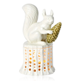 Dottir Nordic Design Squirrel On Tree Stump Candle Holder