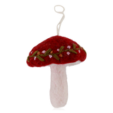 Gry & Sif Hanging Felt Mushroom With Embroidery Large