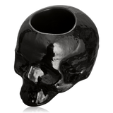 Kosta Boda Still Life Skull Votive Black