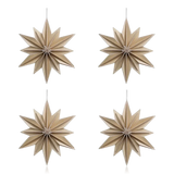 Lovi Star Decoration 10cm Set of 4 Natural Wood