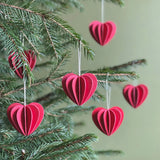 Lovi Heart Decoration 4.5cm Set of 6 Bright Red