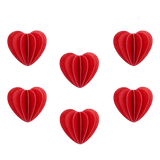 Lovi Heart Decoration 4.5cm Set of 6 Bright Red
