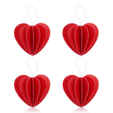 Lovi Heart Decoration 6.8cm Set of 4 Bright Red