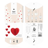 Lovi Heart Decoration 6.8cm Set of 4 Bright Red