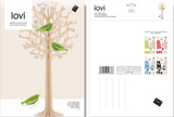 Lovi Tree 34cm Light Green Wood With Natural Wood Birds