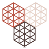 Zone Denmark 3 Piece Trivet Set Triangles Burned Red/Rose/Kalamata