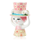Bjørn Wiinblad Ceramic Vase Lady With Hat 24.5cm Pink & Yellow