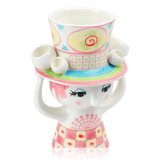 Bjørn Wiinblad Ceramic Vase Lady With Hat 20.5cm Pink & Yellow