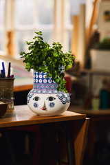 Bjørn Wiinblad Ceramic Olga Vase 20cm Blue