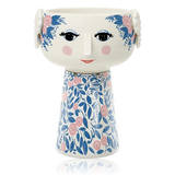 Bjørn Wiinblad Ceramic Eva Vase 18.5cm Blue & Rose