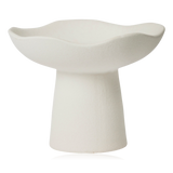 Broste Momo Stoneware Candle Holder Matt White Large