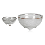 Broste Nordic Sand Stoneware Set of 2 Small Bowls With Feet