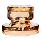 Broste Petra Glass Pillar Candle Holder Small Indian Tan