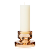 Broste Petra Glass Pillar Candle Holder Small Indian Tan
