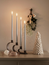 Broste Smooth Taper Candle Set of 4 Silver