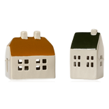 Broste Ceramic Bo Ornaments Golden Brown & Forest Green Set of 2