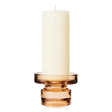 Broste Petra Glass Pillar Candle Holder Small Indian Tan